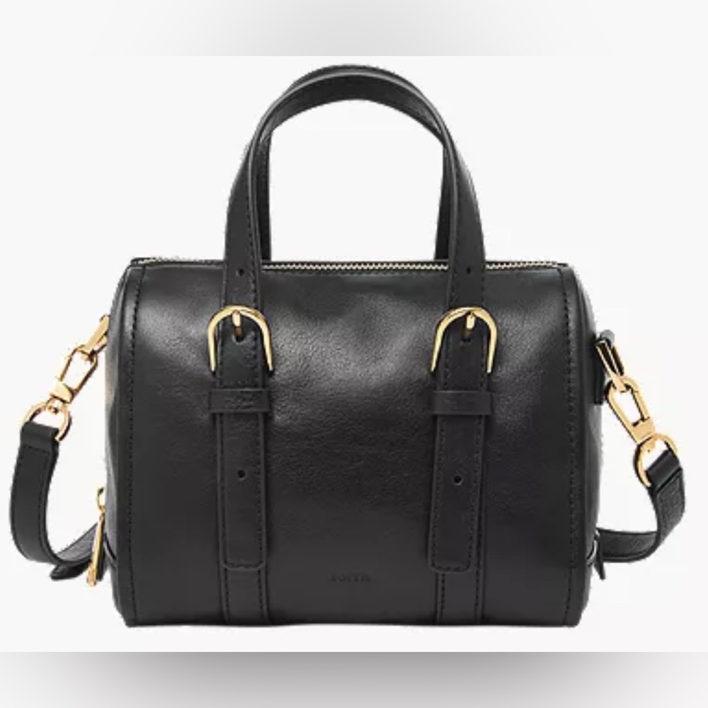 FOSSIL Carlie Leather Mini Satchel in Black